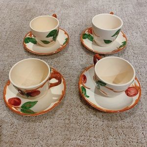 Franciscan Apple Set of 4 Coffee Cups & Saucers